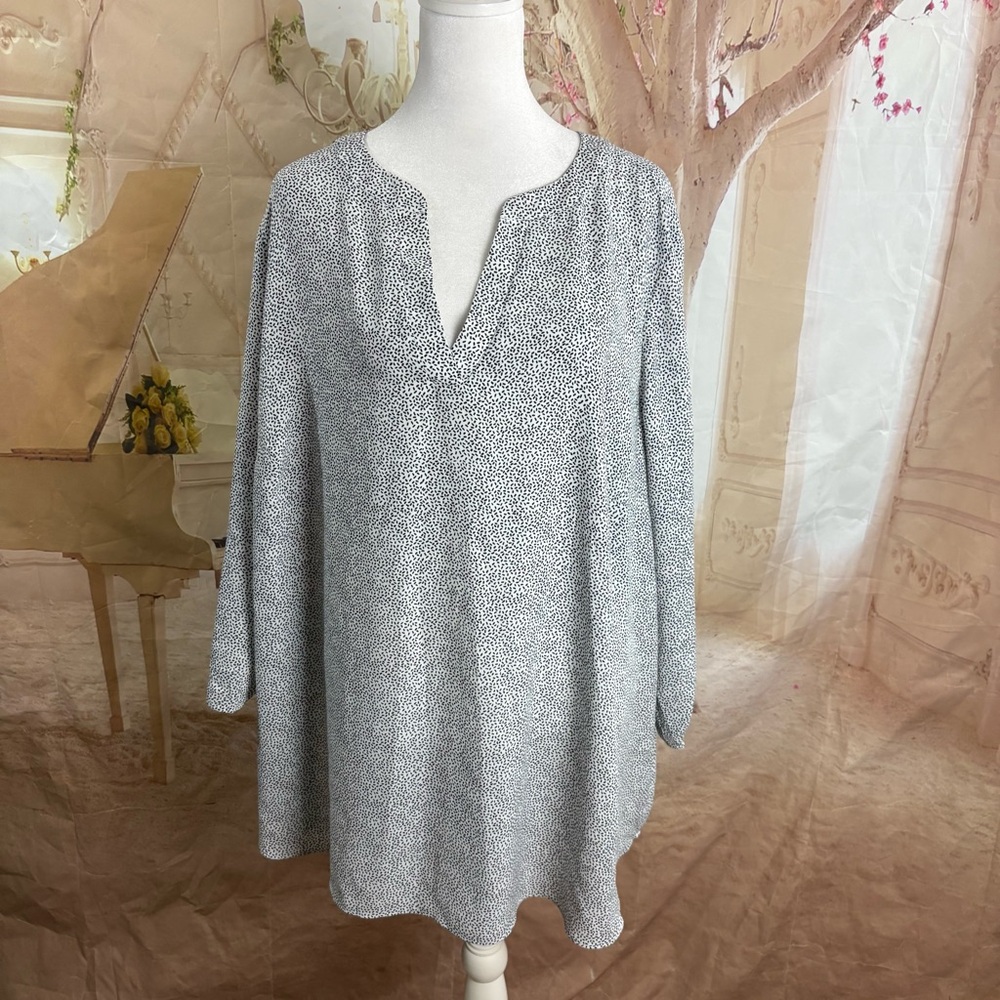 CHAUS NEW YORK Women's Gray Patterned Top